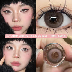 BXOXO 1Pair Colour Contacts Lenses Prescription Myopia Blue Eye High Quality Beauty Pupil Brown Lenses Makeup