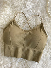 BXOXO Spaghetti Tops Women Sporty Bra Tops Female Solid Solid Cottons Underwear For Women Summer Tops