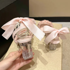 BXOXO New Elegant Pearl Sandals Women Summer Fairy Style Fashion Square Toe Lace Weaving Bead Party Wedding 7Cm Clear High Heels Shoe