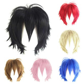 BXOXO Synthetic Wig Cosplay Wig Men's Cosplay Wigs Anime Wig Set Cosplay Upturned Short Hair Women Party Hairpiece