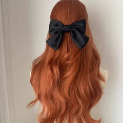 BXOXO Orange Wig for Women Lace Front Big Wave Curly Long Hair for Cosplay Daily Use 24inch Pumpkin Color Halloween Wigs