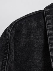 BXOXO Autumn Winter Women Vintage Loose Tassel Single Breasted Short Denim Jacket Female Long-sleeve Lapel Retro Jeans Coat