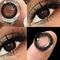 BXOXO 1Pair 0~-8.00 Myopia Colored Contact Lenses with Degree Pupils Blue Lenses Green Lens Color Beautiful Eye Yearly Use