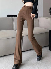 BXOXO Flare Pants Women Slim Casual Sexy Streetwear Basic Solid Spring Chic All-match Korean Style Fashion Soft Ins High Waist Females