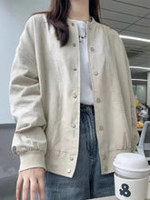 Bxoxo Retro Corduroy Patchwork Jackets Women Fall Loose Long Sleeve Vintage Baseball Coats American Casual Streetwear Bf Solid Outwear