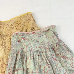 Bxoxo Vintage Floral Chiffon Skirts Women Sweet Japanese Style Elegant High Waist Mini Skirts Short Skirts Harajuku Fashion