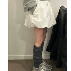 Bxoxo Chic Spring ort Pumpkin Skirt Gathered Waist Tie Belted Skirt Pants Spring Faion Ladies' f Skirt Polyester Fiber