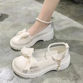 BXOXO Women Thick Platform Mary Janes Lolita Shoes Party Pumps Summer New Sandals Bow Chain Mujer Shoes Fashion Oxford Zapatos