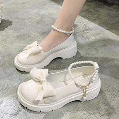 BXOXO Women Thick Platform Mary Janes Lolita Shoes Party Pumps Summer New Sandals Bow Chain Mujer Shoes Fashion Oxford Zapatos