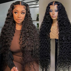 BXOXO 40 Inch Lace Front Brazilian Transparent Preplucked Curly Wigs on Sale Deep Wave 13x6 Hd Lace Frontal Human Hair Wig for Women