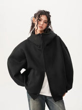 Bxoxo Y2K Black Hoodies Women Streetwear Oversize Loose Long Sleeve Retro Sweatshirt American Harajuku Vintage Bf Tops Coats New