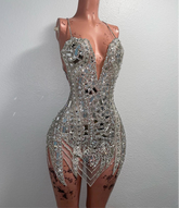 BXOXO Silver Sweetheart Short Prom Dress For Black Girls Beaded Crystal Birthday Party Gowns Mini Cocktail Homecoming Customized