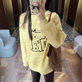 Bxoxo Vintage Kawaii Sweatshirt Women Cartoon Butter Yellow Hip Pop Pullover Korean Style Oversize Long Sleeve Sweatshirts