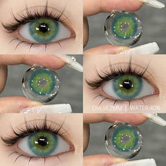 BXOXO 1 Pair Fashion Colored Contact Lenses for Eyes Natural Brown Lenses Yearly Blue Lenses Green Eye Contacts Colorful Lens