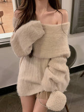 Bxoxo Autumn Design Sexy White Knitted Sweater Women Long Sleeve Pure Color Korean Fashion Y2k Clothing Elegant Pullover Female