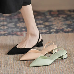 BXOXO New Fashion Summer Women Pumps Woman Buckle Beige Single Shoes Square Heels Comfortable Dress Party Shoes