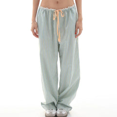 BXOXO Women‘s 2000s Aesthetic Loose Pants Stripe Drawstring Elastic Waist Trousers Spring Summer Lady Fashion Casual Pants