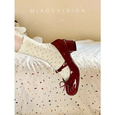 Bxoxo Luxurious Knot Mary Jane Shoes for Women with Thick Heel And Single Strap Spring Fashionable Leather High Heels round Toe