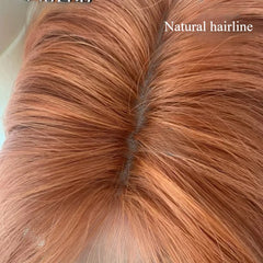 BXOXO Orange Wig for Women Lace Front Big Wave Curly Long Hair for Cosplay Daily Use 24inch Pumpkin Color Halloween Wigs