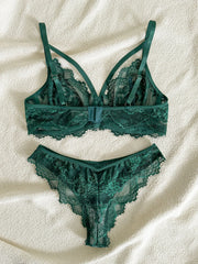 BXOXO Women's Lingerie & Underwear, eyelash sxy fancy lace strapping underwire bra & brazilian panties ,victoria style
