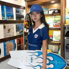 Bxoxo Vintage Letter Graphic Print V Neck Women T-Shirts Short Sleeve American Sporty Style Crop Tees Slim Streetwear Gyaru