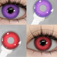 BXOXO 1pair Colored Contact Lenses For Eyes Cosplay Red Eye Lenses Blue Pupils Lens Purple Lenses Yearly Colorful Lens Eye
