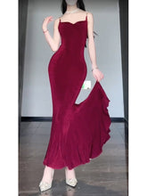BXOXO Sexy Mermaid Spaghetti Straps Christmas Dress Burgundy Prom Dresses Birthday Outfits HOT1169