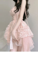 BXOXO Cute A line Spaghetti Straps Pink Chiffon Short Birthday Dresses Birthday Outfits HOT1183