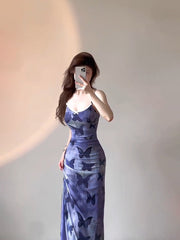 BXOXO - Sexy Sheath Spaghetti Straps Women's Beach Dress Vacation Dresses Birthday Dress With Butterfly HOT1235