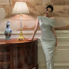 BXOXO Stunning Mermaid Off The Shoulder Light Green Date Night Dress Prom Dresses Birthday Outfit HOT831