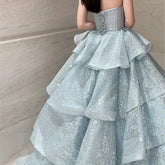 BXOXO Sequined New Style Student Day Adult Ceremony Art Exam Host Cake Dress Graduation Banquet