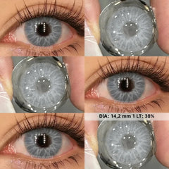 BXOXO 1pair Colored Contact Lenses for Eyes Gray Pupils Fashion Blue Lenses Brown Eye Contacts Yearly Color Contact On Sale