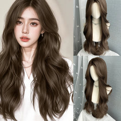 BXOXO 26 Inch Lace Front Wigs Curly Wave Fiber Synthetic Wig Heat-resistant Non-Glare Natural Soft Cosplay Hairpiece For Women