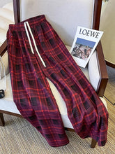 Bxoxo Retro Red Wide Leg Pant Women Casual Fall Winter High Waist Straight Trousers Lace Up Vintage Female All Match Loose Pants New