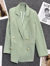 Bxoxo Women Elegant Blazer Coat Sweet Fashion Long Sleeve Casual Suit Jacket Korean New Fall Winter Female Double Buttons Outwear Tops