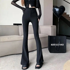 BXOXO Black Boot Cut Y2k Pants Women Simple Popular Hotsweet Skinny High Waist Trousers Sexy Female Streetwear Korean Style Fashion