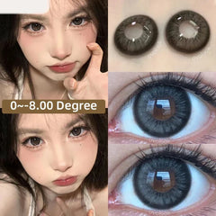 BXOXO 1 Pair/2pcs 10 Colors Contact Lenses for Eyes Fashion Pupils Myopia Eye Color Lenses Blue Green Brown Prescription Lens