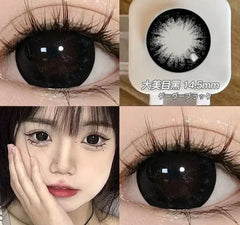 BXOXO 15mm Big Diameter Black Lenses 14.5mm Lenses Colored Contact Lenses for Eyes Big Eye Lenses Natural Look Lenses