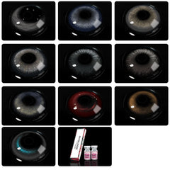 BXOXO 2PCs/Pair 10 Tone New Lenses Color Contact Lenses for Eyes Natural Colored Eye Lenses Beauty Eye Color Lens Yearly Use