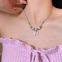 BXOXO Love Heart Cross Pendant Necklace For Women Men Personality VintageThin Chain Choker Necklaces Jewelry