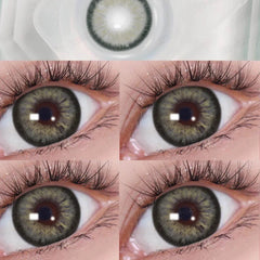 BXOXO 1 Pair Colored Contact Lenses with Degree Myopia Eye Lenses Gray Contact Blue Lens Green Eye Lenses