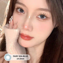 BXOXO 1 Pair Blue Beauty Contact Lenses for Eyes Natural Blue Pupil Eye Color Lens Colored Eye Lenses Myopia Contacts 14.0mm