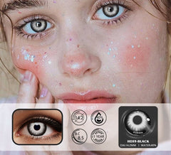 BXOXO 1pair Halloween Cosplay Color Contacts Lenses For Eyes Blue Black Colored Lens Anime Yearly Beauty Makeup Contacts Lens