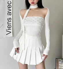 BXOXO White Sweet Gentle Intellectual All-Match Leisure Autumn Travel Mature Beautiful Women'S Removable Collar Short Top