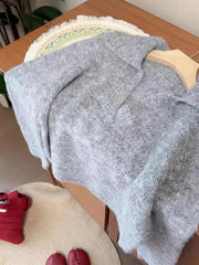 Bxoxo Autumn Knit Sweaters for Women Fashion Simple Basic Solid V Neck Pullovers Korean Chic Lapel All Match Jumpers Mujer New