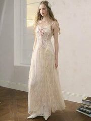 Bxoxo Elegant Lace Patchwork Camis Dress Women Summer Sexy Backless Hollow Out Midi Dress Y2K Fashion Lace Up Streetwear Vestidos