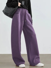 Bxoxo Women Streetwear Purple Sweatpants Loose High Waist Vintage Fall Wide Leg Pant Casual Retro Pockets American Y2K Female Trousers
