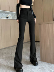 BXOXO Flare Pants Women Slim Casual Sexy Streetwear Basic Solid Spring Chic All-match Korean Style Fashion Soft Ins High Waist Females