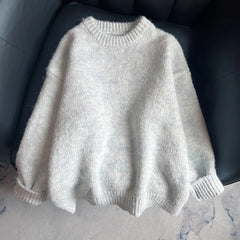 Bxoxo Autumn Soft Knit Sweaters for Women Winter Thick Warm Loose O Neck Pullover Bf Fashion Casual Simple Solid Jumpers New