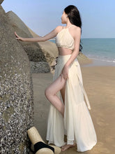 BXOXO Summer Women Beach Two Piece Set Sexy Strap Short Tops & High Waist One-Piece Lace Up Skirt Outfits Korean Fashion Clothing